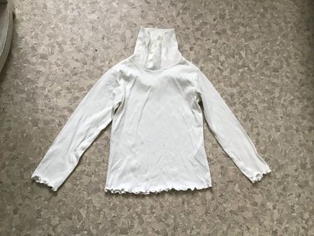C&A Shirt Gr. 122 Rollkragen Langarm weiss BioBaumwolle
