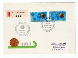Schweiz, 1954 Fussball-WM in Bern mit Abart Insel Atlantik