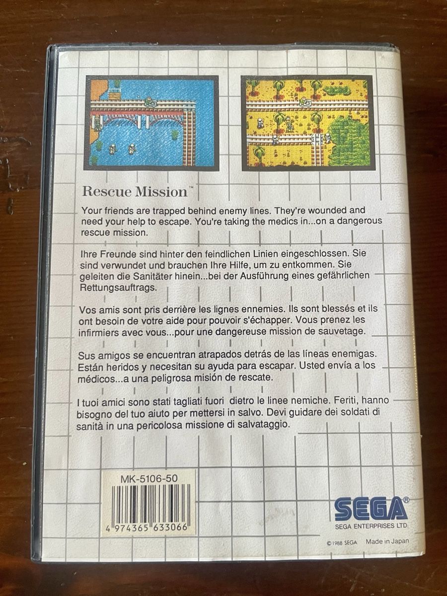 Sega Giochi: Sega Master System Rescue Mission senza manuale – Usato da Gordola venduto da Vintage-Toys 1