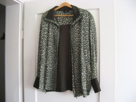 Jacke, Bluse Wille Gr. 44 Leoprint olive