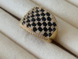 Luxus Elegante Gr.18/8 Ring Farbe: Gold/blau