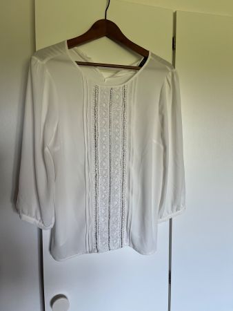 Elegante Bluse von 1.2.3 Paris, Gr. 38, weiss, neuwertig