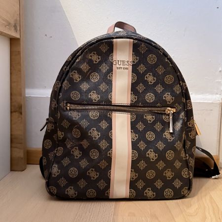 Zaino Guess marrone con logo stampa logato condizioni buon