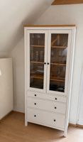 HEMNES Vitrine, weiß gebeizt/hellbraun, 90x197 cm