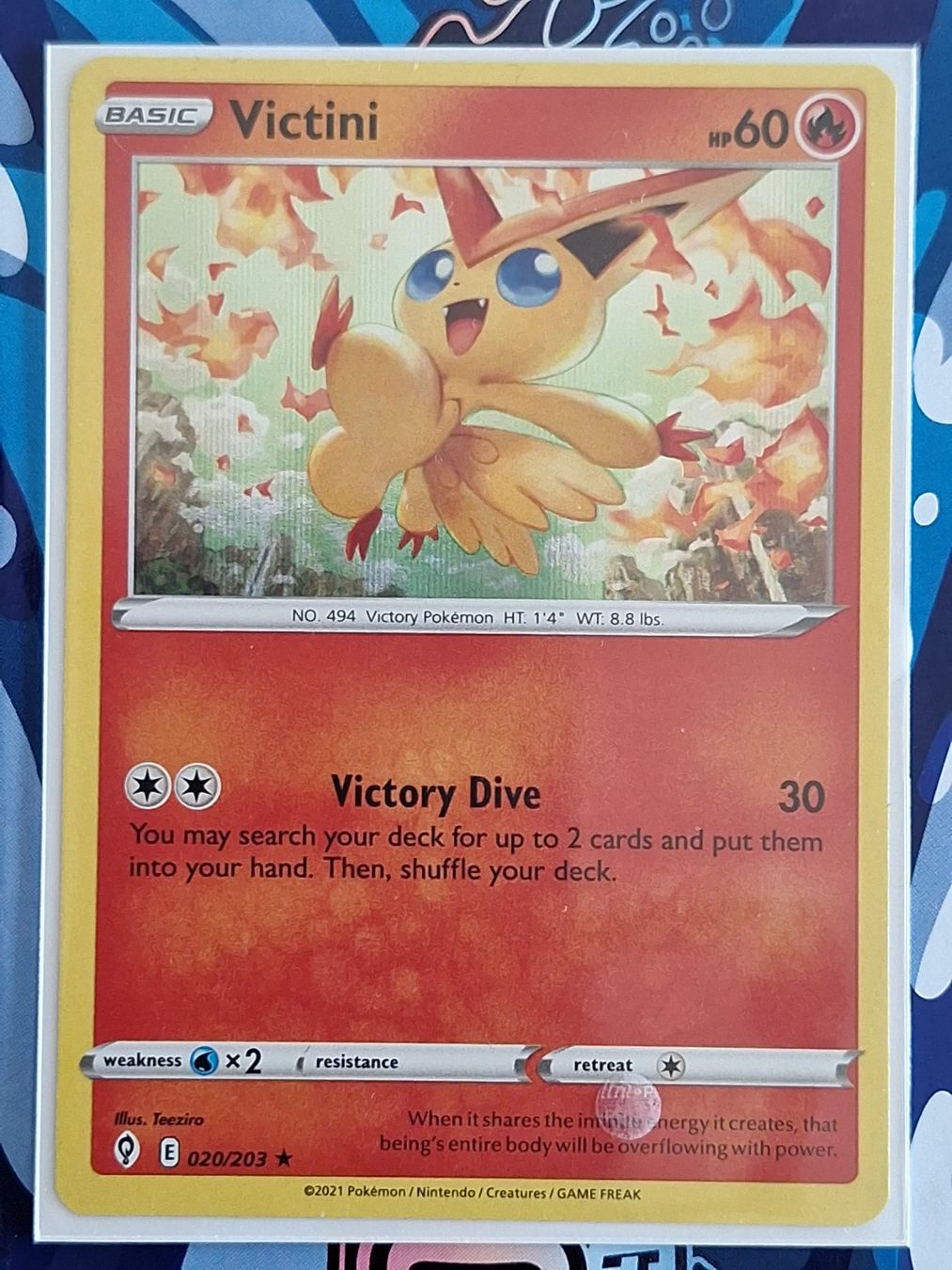 Pokémon Sammelbilder & Trading cards: Victini - Evolving Skies #Ord3 – Gebraucht aus Altstätten SG von GGsGameshop