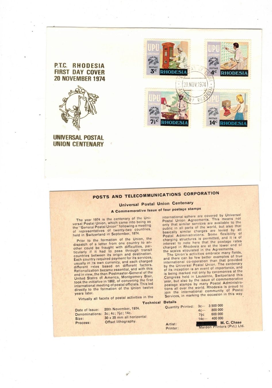 Tutti i francobolli: Rhodesien Briefmarken FDC ET – Usato da Widnau venduto da Seppl480 4