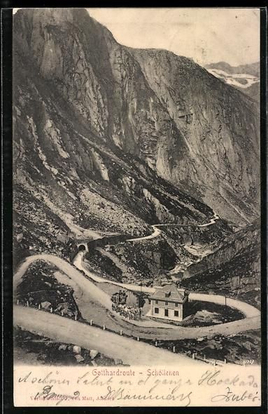 Cartes postales: AK Schöllenen, Gotthardroute, 1906 – D'occasion à Berlin par bartko-reher