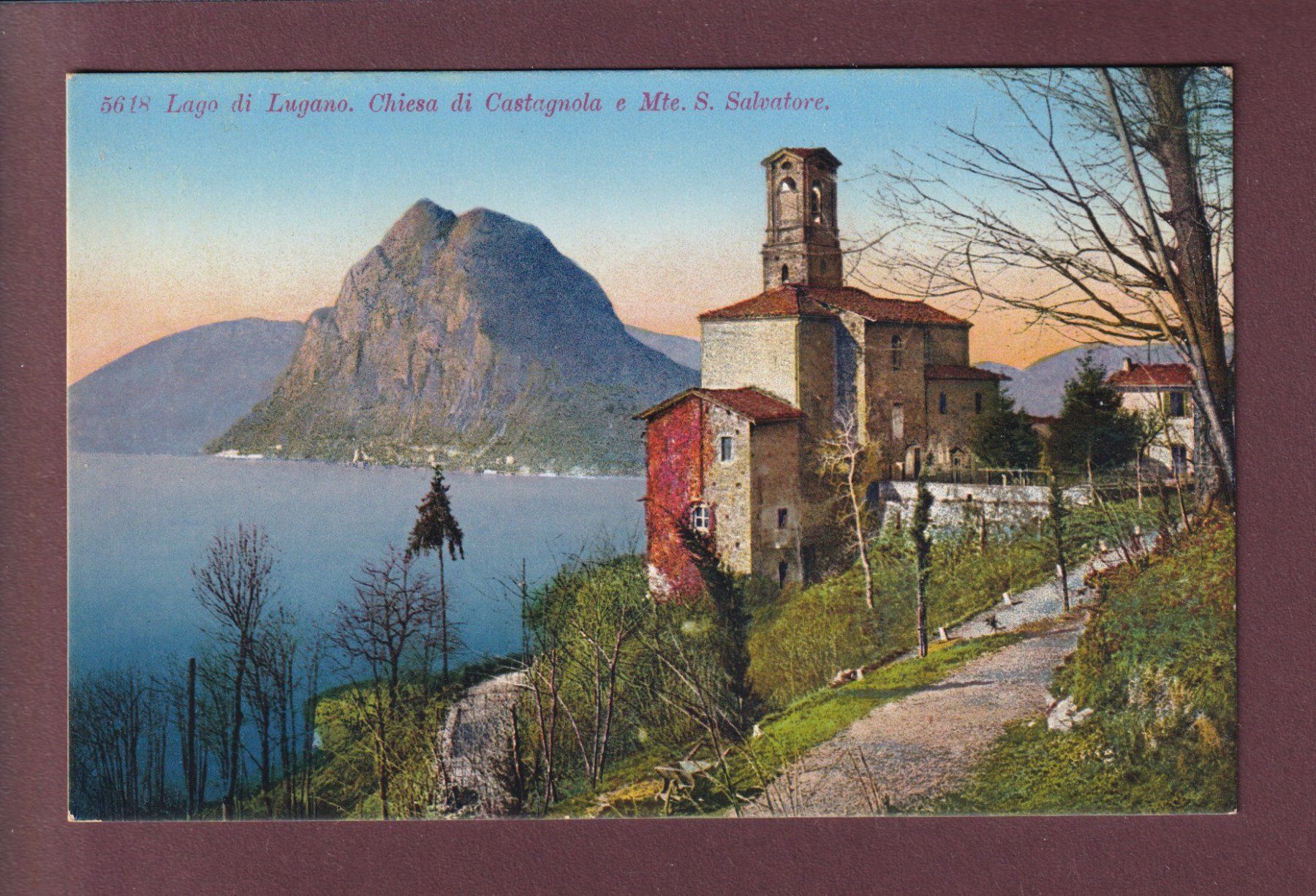 Cartoline postali: CASTAGNOLA - Chiesa antica – Usato da Pully venduto da nicecards