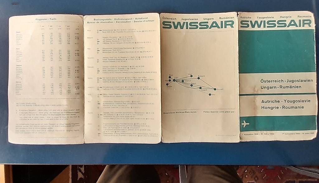 Cartine & Atlanti: Swissair Flugkarte +Flugplan – Usato da Erlinsbach SO venduto da Ginkel 4
