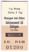 Billette Wangen bei Olten - Schönenwerd SO - Zofingen