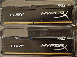 Kit 2x 8 Go RAM DDR4 HyperX Fury 2133Mhz parfait état