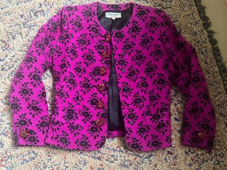 YSL Blazer Gr. 38 pink Brokat Jacke Rarität Vintage