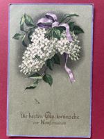 Alte Ansichtskarte Konfirmation Flieder gelaufen 1921