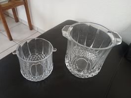 Seau à glace vintage en cristal taillé - Élégant et chic
