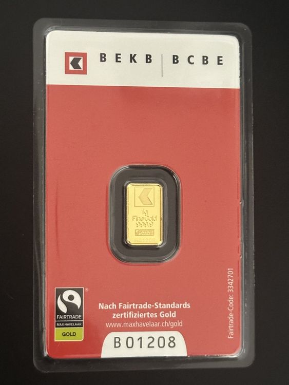 Metalli preziosi: Goldbarren 1g Kantonal Bank – Nuovo e nell'imballaggio originale da Untersiggenthal venduto da byiggy