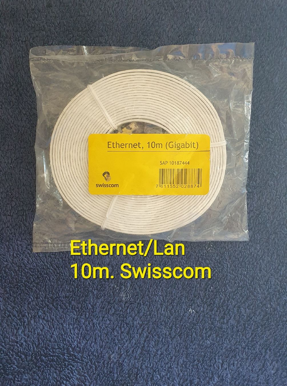 Swisscom Cavi: Swisscom Ethernet/LAN 10m. Rj45 – Nuovo e nell'imballaggio originale da Servion venduto da meno999