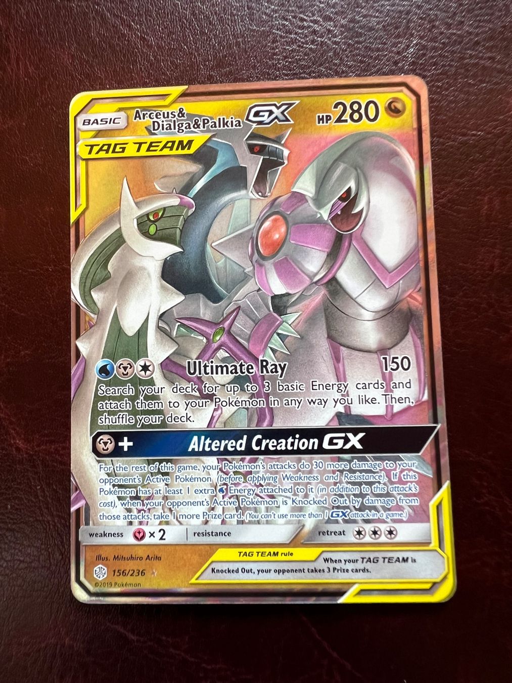 Pokémon Cartes à collectionner: ARCEUS & DIALGA & PALKIA GX - 156/236 POKEMON SM COSMIC ECLI – D'occasion à Locarno par cla_gl6h