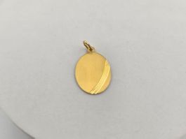 Gravuranhänger 750/18K Gegold Anhänger oval
