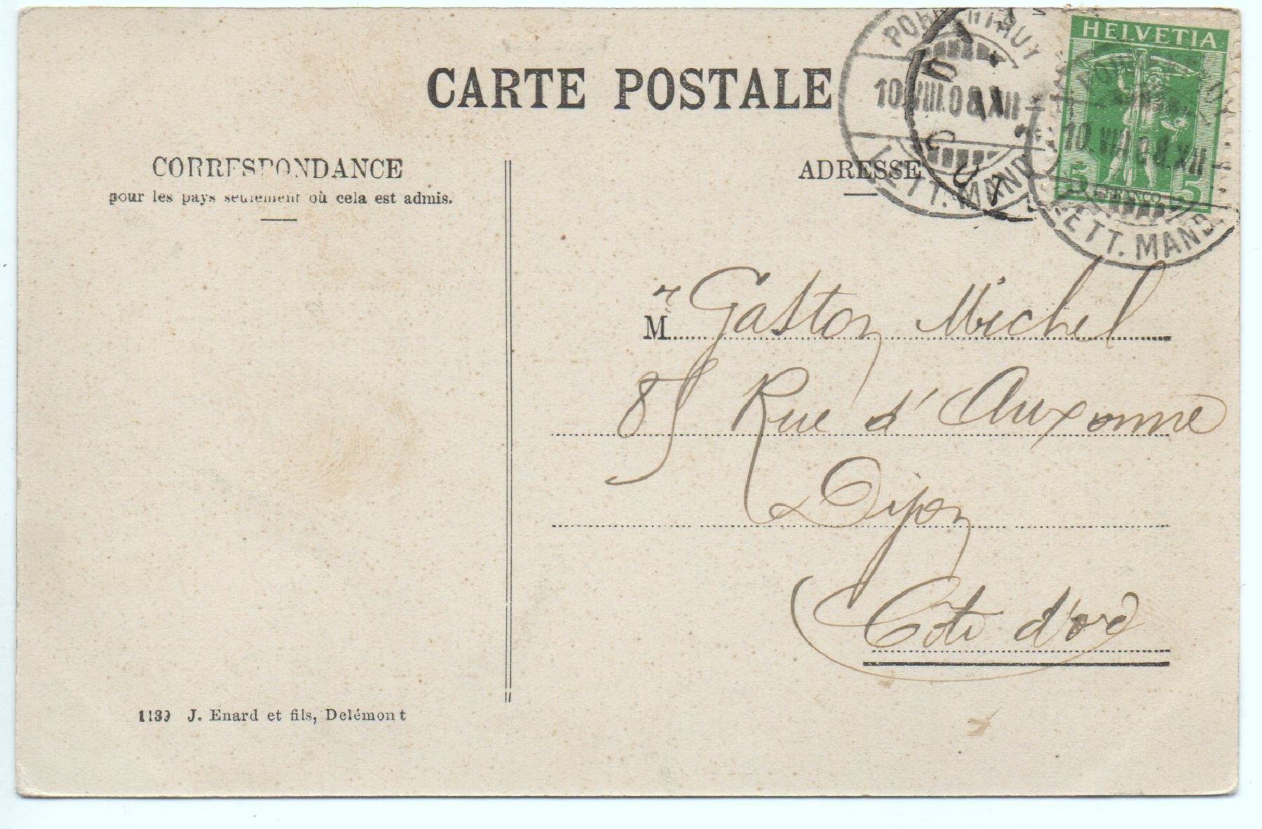 Cartoline postali: PORRENTRUY – Usato da Jona venduto da philajona 1
