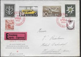 1945 Ex./Brief Basel Frankatur Portogerecht spezIell ab 1.-