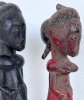 2 wunderschöne alte Baule Figuren Elfenbeinküste H 21,5 cm