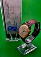 SWATCH  SWISS  CHRONOGRAPH GOLDFINGER LEDERARMBAND PATENTED