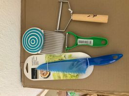 Küchenhelfer Set Sparschäler Messer Schneider Neu  (Nr.5)