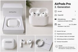 Apple AirPods Pro (2. Generation)  Top Zustand mit Ladecase