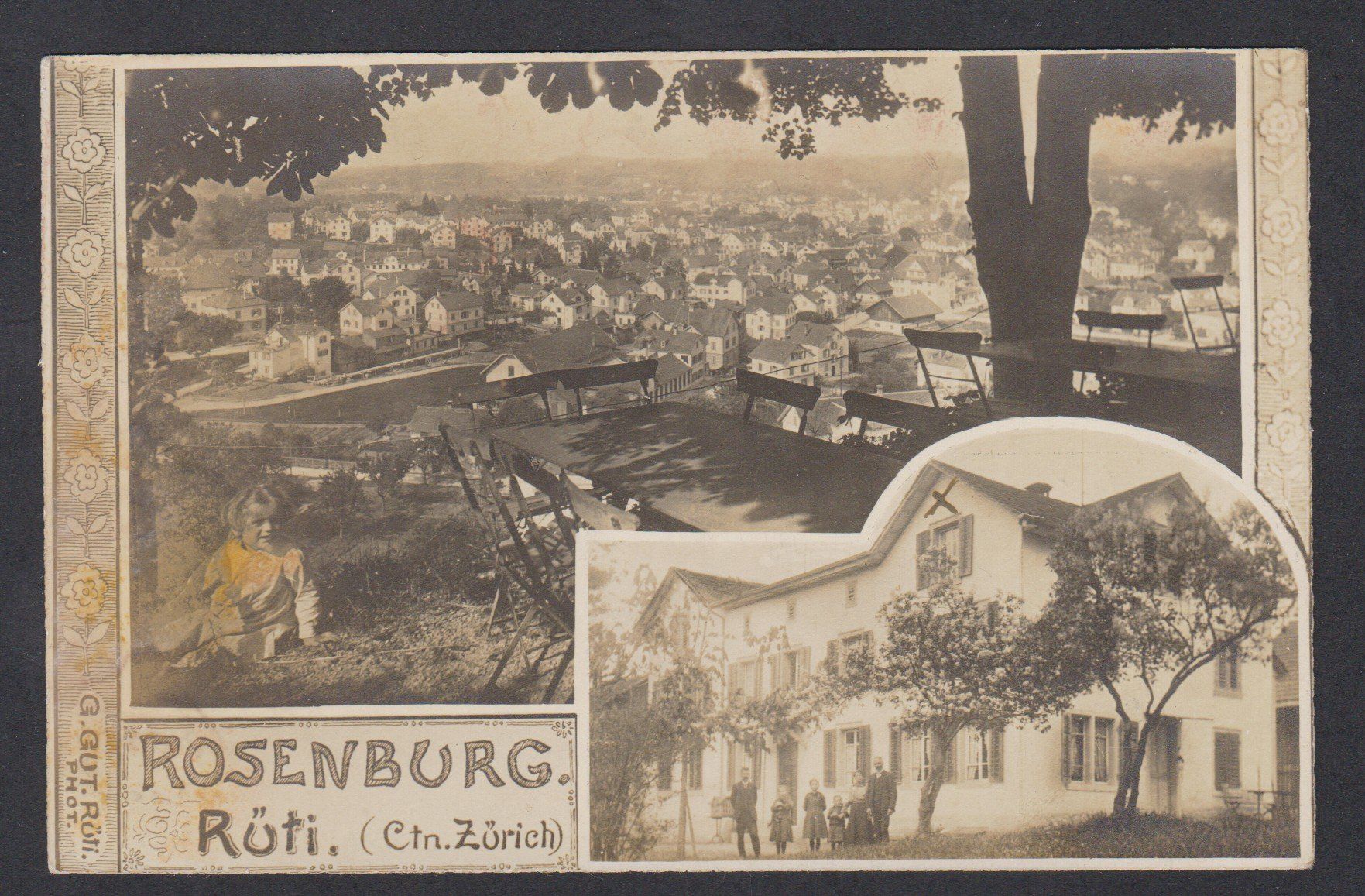 Cartoline postali: Rosenburg  Rüti  ZH   :   alte Ansichtskarte von 1920 – Usato da Vitznau venduto da Ropaku