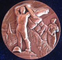 50 Jahre Mobilmachung 1939-1989 - 50 mm - Bronze TOP - FDC