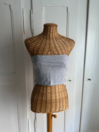 EVEN & ODD - Bandeau-Top hellgrau meliert XS