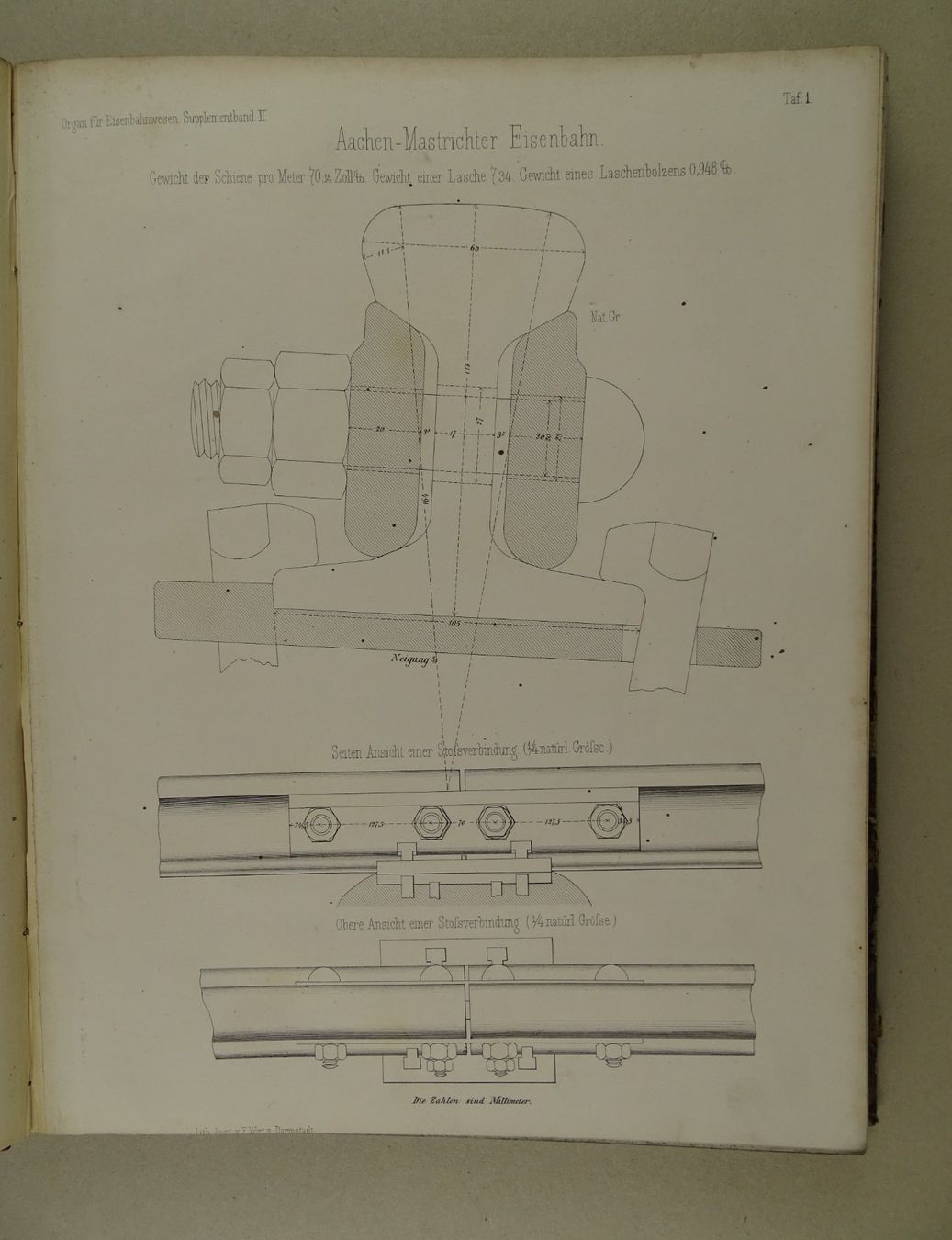 Libri: FORTSCHRITTE DES EISENBAHNWESENS IN TECH. BEZIEHUNG, 1871 – Usato da Grüningen venduto da Kartensammler 4