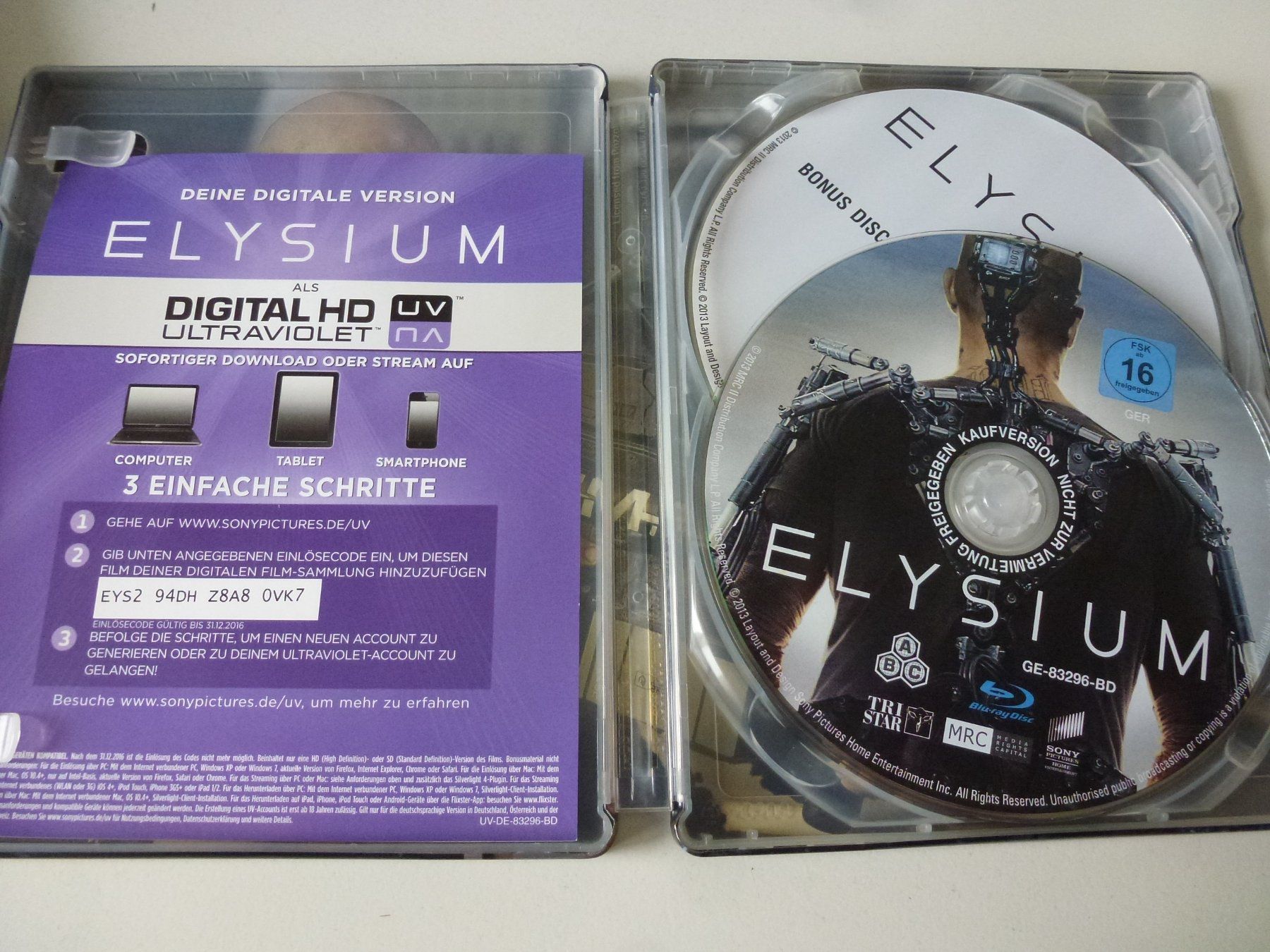 Tutti i DVDs: Elysium (Blu-Ray Steelbook) – Nuovo (secondo la descrizione) da Bern venduto da Frebo 2