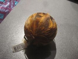 Dekorationsballs mit Federn gelb/braun