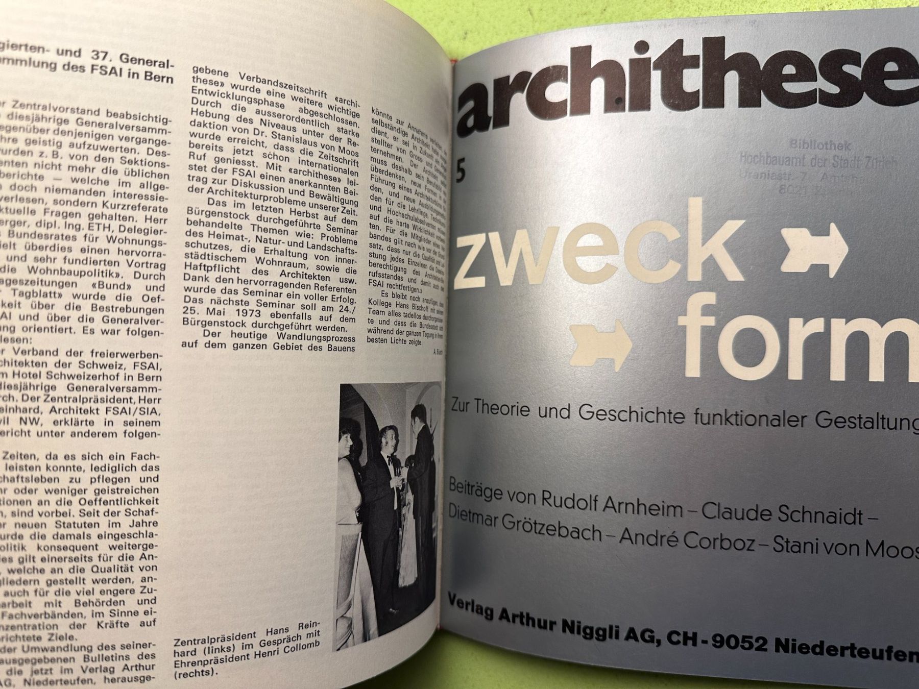 Bücher: archithese 1-5 1972–73. Gebunden. – Gebraucht aus Zürich von allp 8