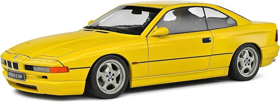BMW Modellini d'auto: BMW 850 csi gelb E31 1:18 Solido – Nuovo e nell'imballaggio originale da Suhr venduto da Moebelsiralfred