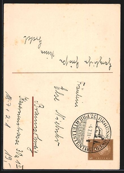 Cancelleria postale: Braunschweig, 3. Philiatelistischer Kong – Usato da Berlin venduto da bartko-reher 1