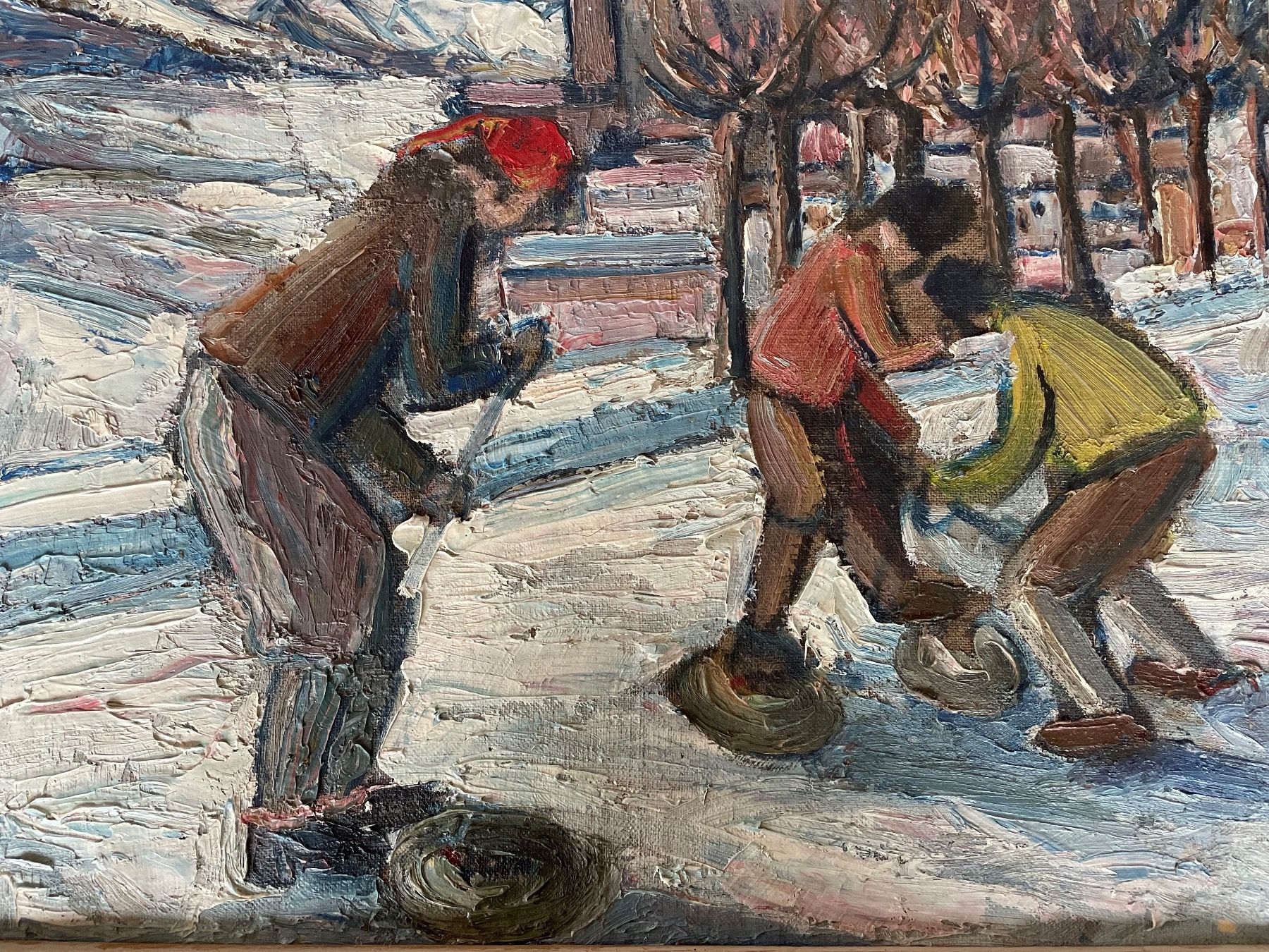Dipinti: Top Oelgemälde - Curling - Peter Robert Berry? - Top! – Usato da Fidaz venduto da Montifino 1