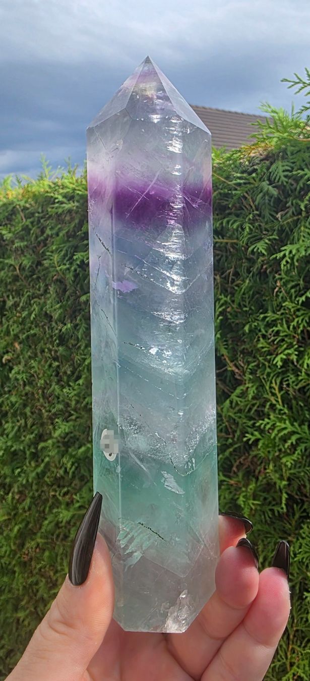 Mineralien & Heilsteine: 💜💚 Regenbogen-Fluorit Obelisk 💚💜 – Neu und originalverpackt aus Matzingen von Shay_Crystalz 1