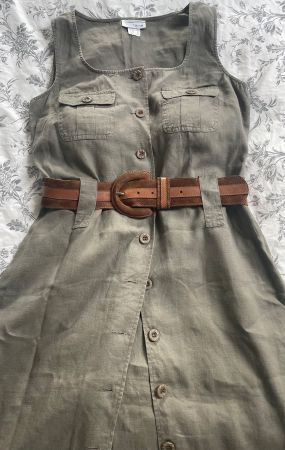Heine Linen Dress, Safari Style, Gr. 36/38, Summer Dress 👗