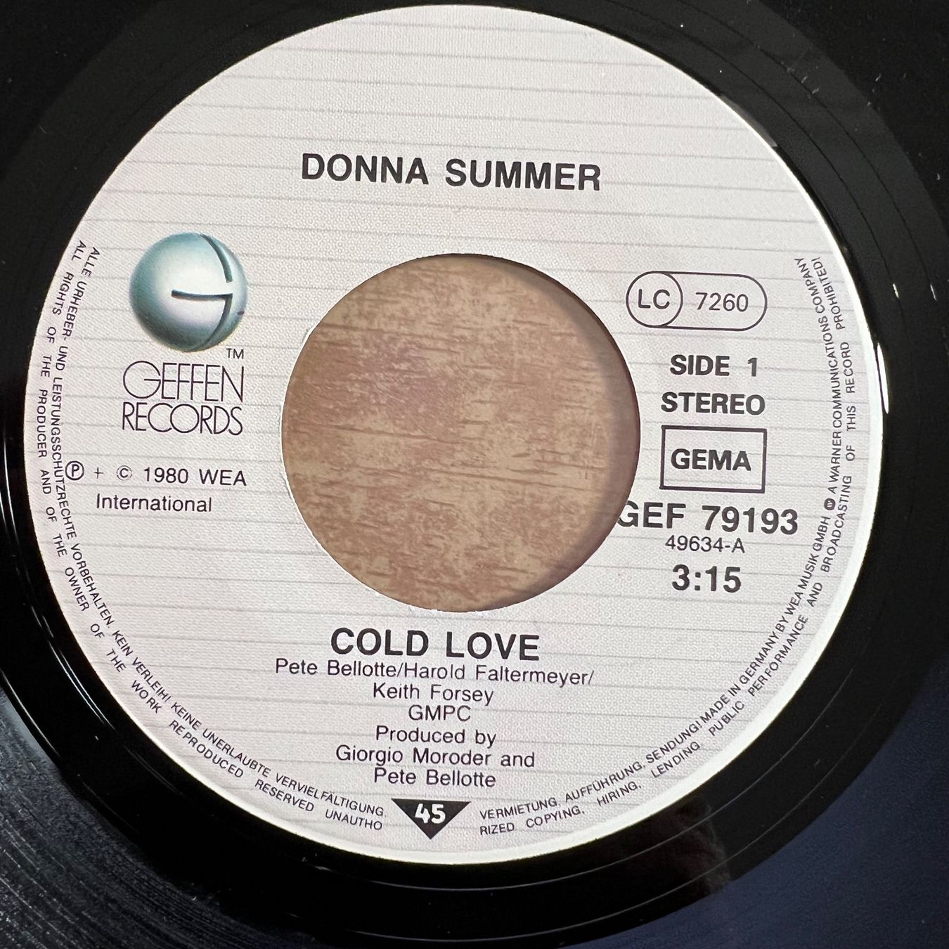 Schallplatten: Donna Summer - Cold Love / 1. D-Press. 1980 – Gebraucht aus Gais von soundcave57 3