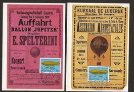2 x Ballon Maximumkarte SPELTERINI Godard altes Plakat ND