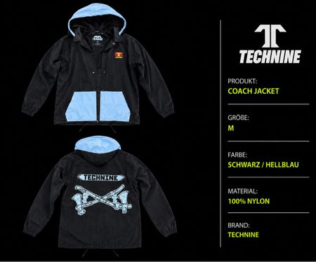 Technine Coach Jacket Schwarz/Hellblau Grösse M