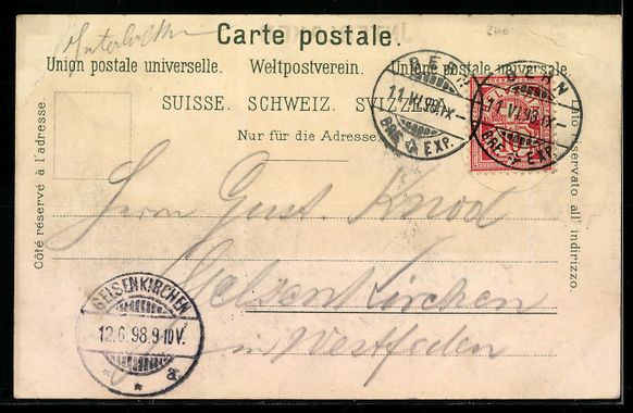 Cartoline postali: Litho Interlaken, Teilansicht, Bienen u. – Usato da Berlin venduto da bartko-reher 1