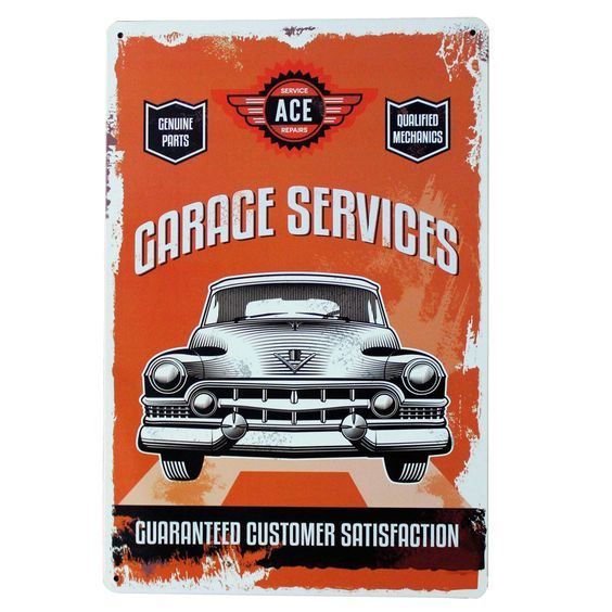 Schilder: Rusty Blechschild-GARAGE SERVICES-GUARAN – Neu und originalverpackt aus Rupperswil von big-one-sale