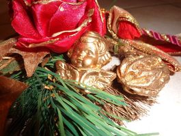 Weihnachtsdeko Türschmuck Weihnachten Engel Gold Rot