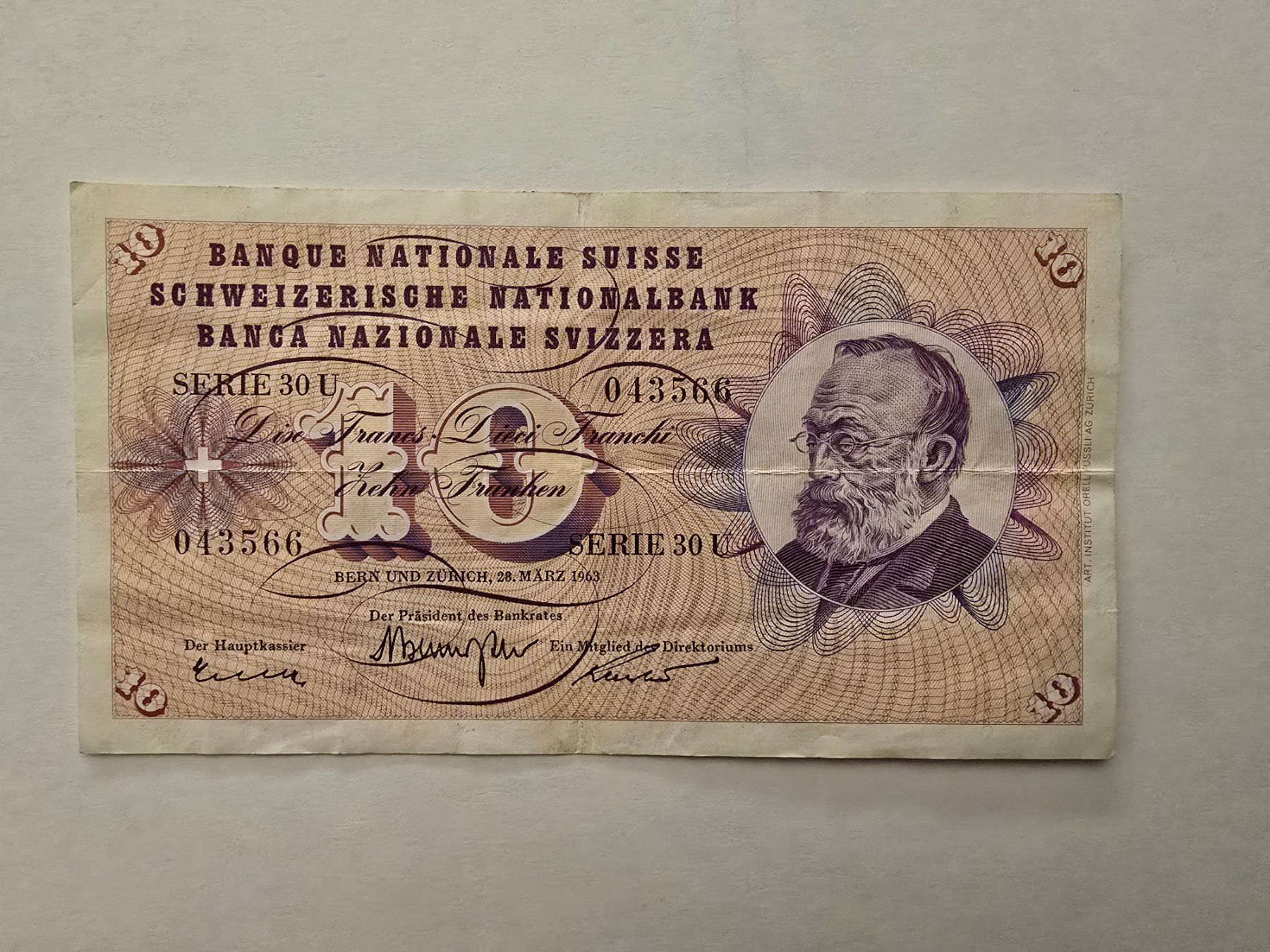 Banconote: Billets de 10 francs, Série 30 U – Usato da Neuenhof venduto da brasvarela