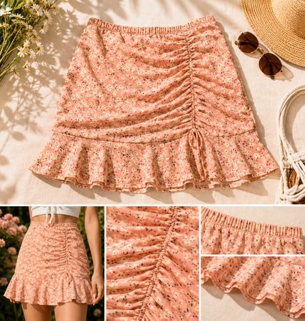 Damen Sommerrock mit Blumenmuster – Grösse M – Neu