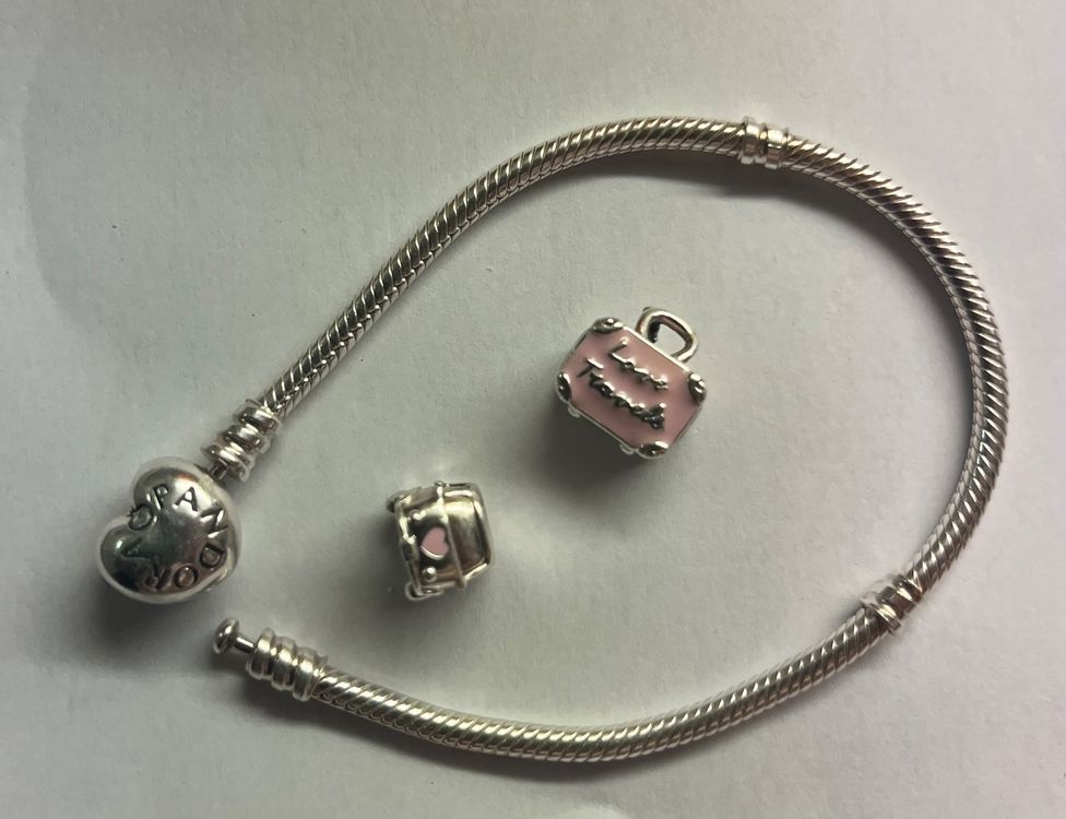 Armband Mit Wellensittich-Anhänger - Silberfarbenes Kunstleder, 21 Cm, Geschenkverpackung