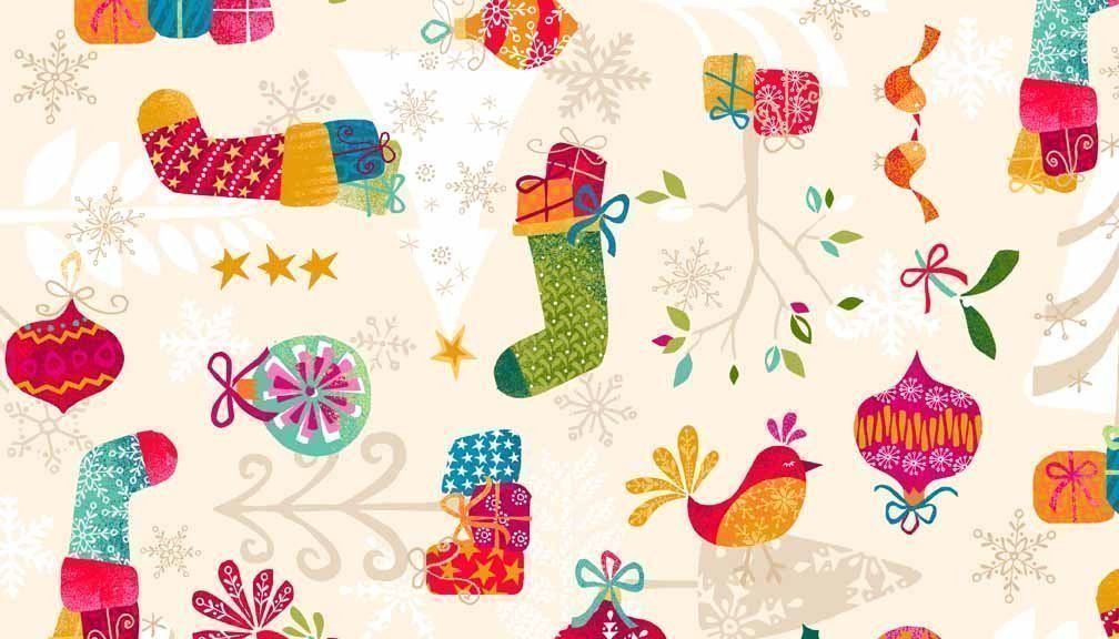 Tessuti: Cool Yule Scatter Multi,Makower Uk,Stoff – Nuovo (secondo la descrizione) da Langenthal venduto da flowersNbirds